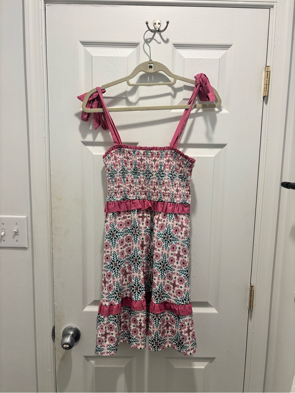 By Anthropologie Smocked Floral Tie-Strap Sundress - M 🌸